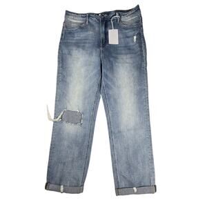 Vervet Shirley Super High Rise Stretch Slim Straight‎ Distressed Size 32 (32x26)